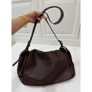 Bottega Veneta BV 咖啡色 編織 小羊皮 大方包 斜揹包 肩揹包 側揹包 電腦包