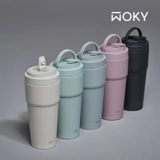 全新正品現貨【WOKY 沃廚】雙層陶瓷渾圓杯- 手提保溫杯750ml(二代防漏）