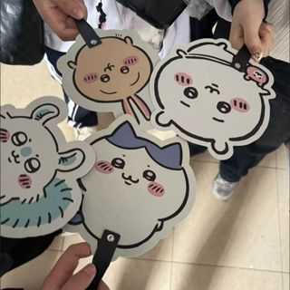 節日特賣大頭扇子應援扇手幅大頭扇吉伊卡哇手持卡通PP扇迷你便攜異形優惠手持清涼扇子ins夏季日用 應援透扇 周邊小扇子