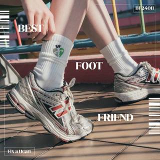 BEST FOOT FRIEND /BFF襪 Fix a Heart 刺繡長襪 【PS中壢】