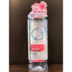 巴黎萊雅三合一卸妝潔顏水-保濕型400ml