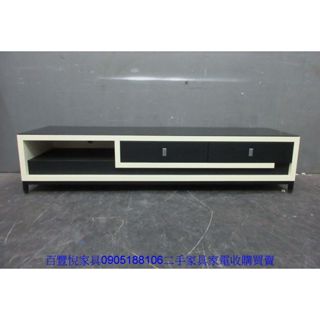 新竹二手傢俱◎百豐悅2手傢俱-二手電視櫃 黑白色182公分兩抽TV櫃 客廳置物長櫃 收納櫃 桃園2手傢俱 公館二手傢俱