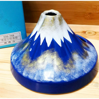 (日本製)日本進口 富士山 陶瓷 蚊香座 蚊香架 薰香 驅蚊 擺飾 蚊遣器 蚊遣 蚊香 瀨戶燒 昭峰作 藍 ㊣老爹正品㊣