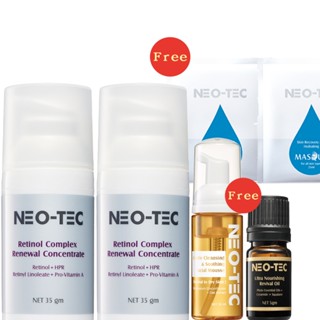 【NEO-TEC 妮傲絲翠】皺紋小熨斗組(A醇全效肌活菁萃35gm兩入+胺基酸慕斯50ml+角鯊烷精華油5gm+面膜2入