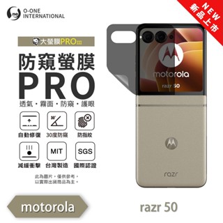 Motorola moto Razr 50系列『磨砂防窺螢膜PRO』30度防窺+護眼 順滑不留指紋 微劃痕修復 次螢幕