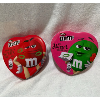 合售二手 愛心造型鐵盒 M&M’s 牛奶糖衣巧克力鐵盒 心形收納盒 愛心鐵盒 收納盒 情人節商品 收藏 空盒 飾品盒