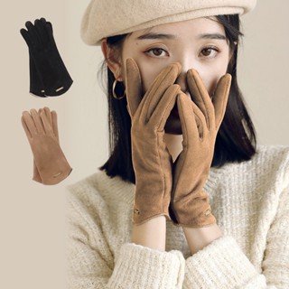 麂皮絨翻指女生手套 麂皮手套 露指手套 防寒手套 保暖手套 禦寒手套 防風手套 手套女【IB025】99750走走去旅行