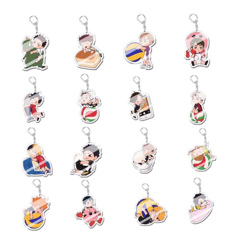 現貨 買三送一❗️ Q版排球少年吊飾 Haikyuu!動漫周邊 壓克力吊飾鑰匙圈 童年掛飾 日向影山木兔宮侑黑尾研磨黑尾