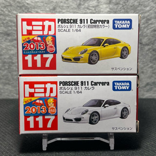 Tomica多美小汽車 117 保時捷 Porsche 911 Carrera 初回+一般 (2013新車貼）