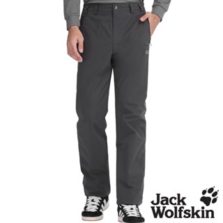 【Jack wolfskin 飛狼】男 防潑水防風保暖休閒長褲 (內天鵝絨薄刷毛)『深灰』