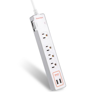 群加 PowerSync 一開4插USB防雷擊雙色延長線1.8M（TPS314GB9018A）