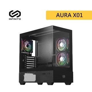 Mavoly 松聖 INFINITE AURA X01 BLACK E-ATX電腦機殼 黑色