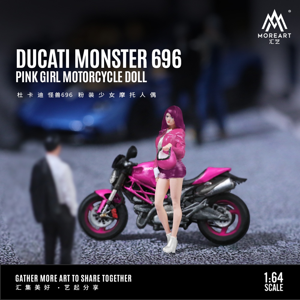 1:64 Ducatti Monster 696 重機人偶組 SG 辣妹女騎士 模型車拍攝人物 COSER 鏈鋸人帕瓦