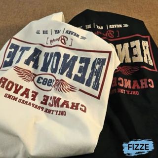 短袖T恤 夏季寬鬆五分袖上衣 寬鬆潮流百搭上衣 短袖上衣 印花上衣 T恤 男裝 ATSB1256【FIZZE】