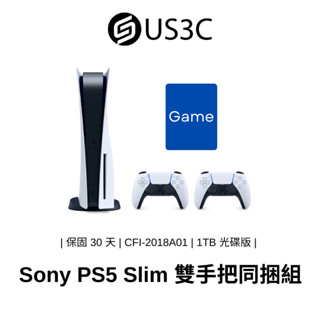 Sony PS5 Slim 光碟版 CFI-2018A01 1TB 白 雙手把 遊戲片同捆組 二手品 電玩主機