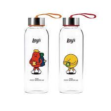 ‹全新› 黏黏怪物研究所 x 樂事造型玻璃水瓶420ML 隨行杯 304不鏽鋼水壺 雙飲杯 手提杯 咖啡杯 隨行杯 現貨