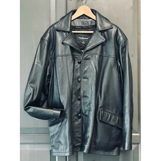 Oakwood 黑色皮革外套 真皮外套 皮大衣 Vintage black leather jacket 90s