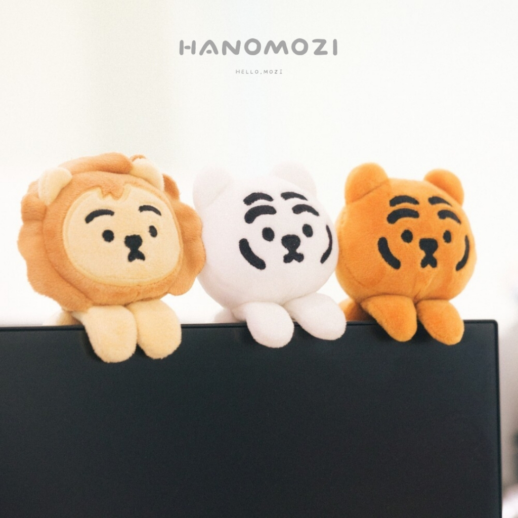 𝙃𝙖𝙣𝙤𝙢𝙤𝙯𝙞 - MUZIK TIGER 電腦螢幕娃娃 3款 無業老虎 獅子 電腦擺件 可掛式公仔 韓國代購 辦公室