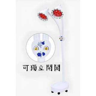 【現貨】雙頭加熱保暖燈 0-115度 275W 按摩熱敷保養 (含燈泡)可移動滾輪 熱敷 獨立開關 可單頭使用 110V