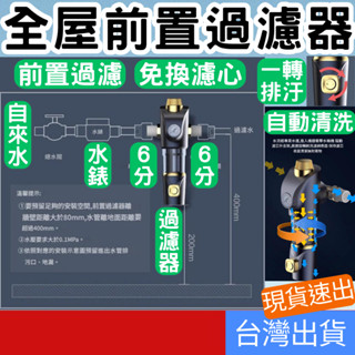 (居家專區+電子發票快速出) 全屋前置過濾器 不鏽鋼濾芯 自動清洗 免更換 前置過濾大流量全戶式 過濾頭 濾水器