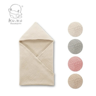 酷咕鴨 KUKU PLUS 雲朵皺布六層紗布（連帽浴巾/包巾）（四種顏色）80 x80cm
