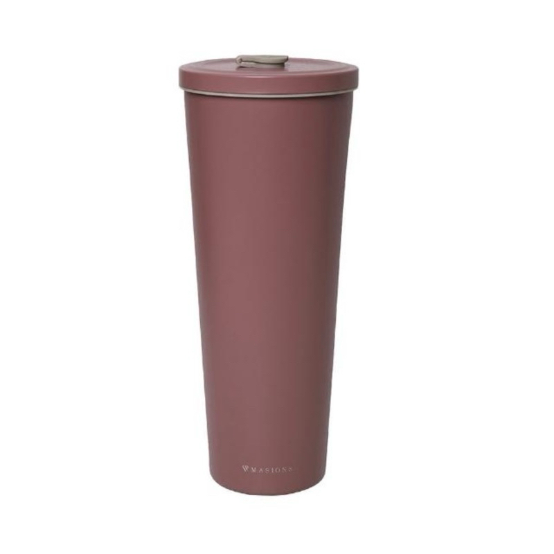 MASIONS 美心 手搖陶瓷不鏽鋼真空保溫杯吸管杯大容量820ml（煙燻粉）