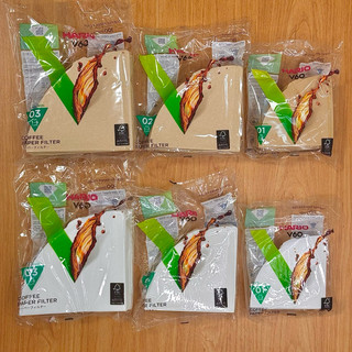 HARIO V60 濾紙 01 02 03 濾紙 日本製 無漂白 酵素漂白 錐形 VCF-01 VCF-02 110張