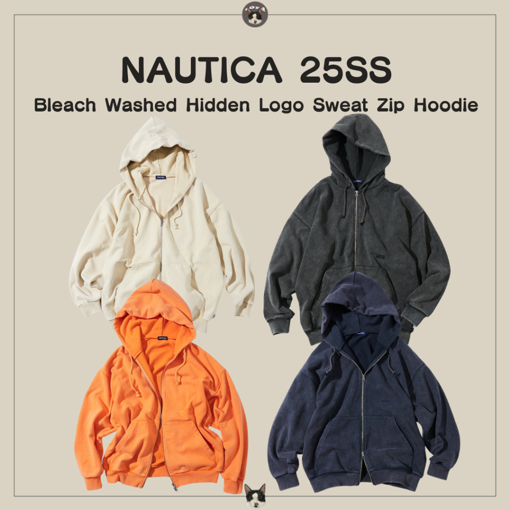 【參拾10rd】日本🇯🇵代購 ｜NAUTICA 25SS Bleach Washed Sweat Zip Hoodie