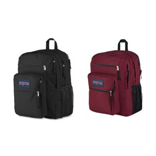 【JANSPORT】 BIG STUDENT 34L後背包 15吋筆電 雙主隔層-黑/酒紅 JS0A47JK