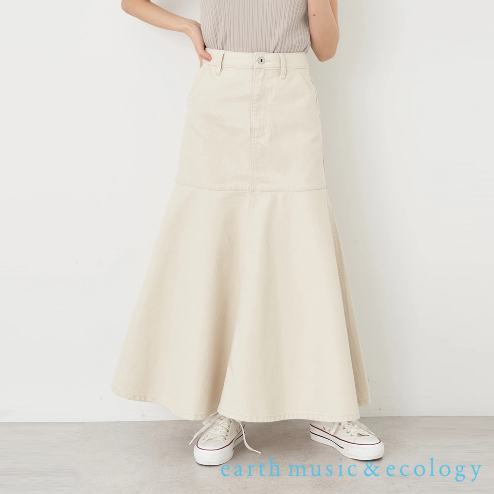 earth music&ecology 分層式魚尾剪裁牛仔長裙(1L41L0L0100)