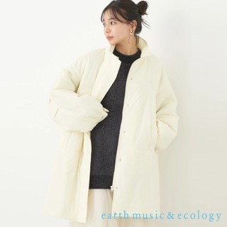 earth music&ecology 蓬鬆感高領中長版鋪棉外套(1L34L0Z0500)