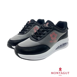 MONTAGUT 夢特嬌 俐落拼色氣墊休閒鞋(黑色) 減壓 透氣