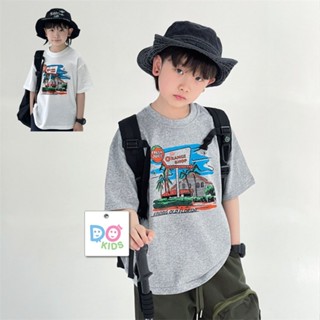 DO Kids童裝 臺灣現貨-日系寬鬆沙灘印花潮T 男女童裝 夏季新品 兒童 中小童 大童 短袖 上衣 透氣 T恤