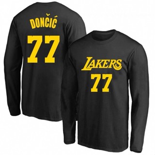 💖唐西奇Luka Doncic東契奇長袖純棉T恤上衛衣💖NBA球衣湖人隊獨行俠隊小牛運動圓領衣服棉T大學T男T籃球衣A9