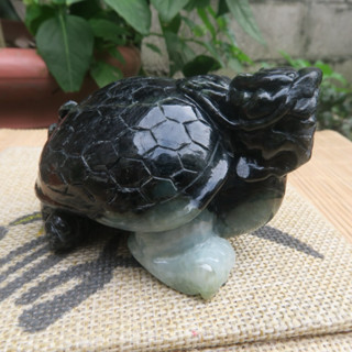 Coco緬甸玉 手工雕刻大氣厚重 老坑收藏級 龍之子 長壽吉祥龍龜擺件 翡翠a貨附證書 現貨在臺北市