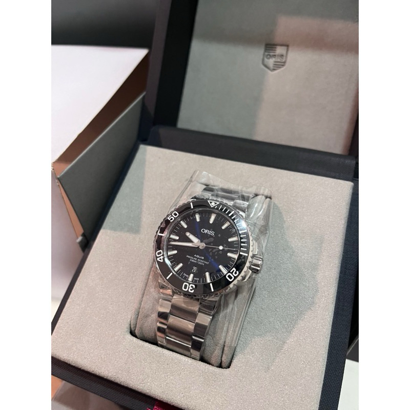 《全館免運》 Oris 時間之海 藍面 鋼錶帶 機械錶 背後鏤空設計 現貨一隻 當天出貨🔥