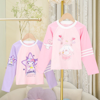 【小萌娃的衣櫃 】❤️快速出貨/現貨110-150❤️女童秋季薄款上衣 STARY庫洛米印花棉質上衣