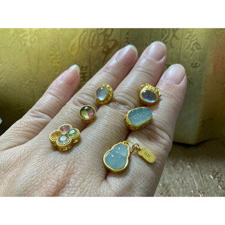 天然水晶 翡翠 𤧥壐 海藍寶 s925銀鑲盒子款
