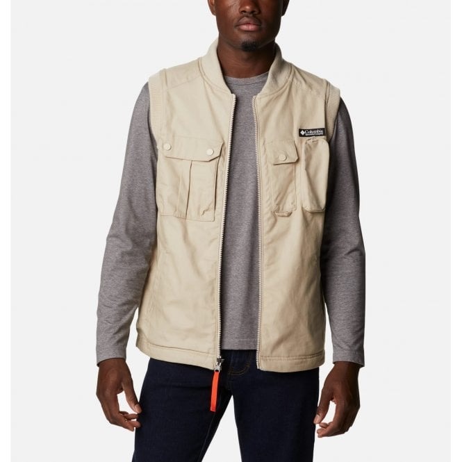 【Columbia】UWE99190 男款 雙面穿刷毛背心 棕迷彩