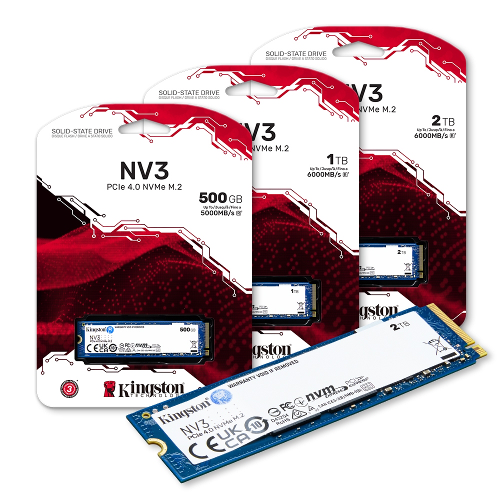 Kingston 金士頓 NV3 500GB 1TB 2TB NVMe PCIe 4.0 SSD 高效能 固態硬碟