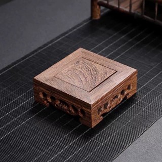 【茶王商店】雞翅木正方底座-邊長10cm 原木底座 雞翅木 底座 實木底座 紅木 正方底座 方形形 茶寵 擺件 擺飾