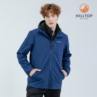 【Hilltop山頂鳥】SOFTSHELL防風透氣保暖彈性外套(可銜接GORE-TEX外件)男款藍｜PH22XM30EC