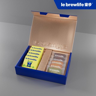 樂步 le brewlife｜預購金磚費南雪+滿月浸泡式咖啡 精緻藍金禮盒