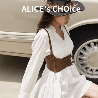 alice's choice 腰封 歐美新款西部牛仔背帶式配連衣裙腰封裝飾 朋剋風時尚女束腰馬甲 皮帶 臺灣發貨