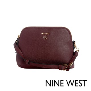 【NINE WEST】ELIENA純色貝殼包/側揹包-深棕紅(514469)