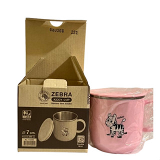 【精選生活用品】【全新品】ZEBRA 斑馬牌 304不鏽鋼兒童馬克杯｜附蓋 粉色 250ml 隔熱水杯