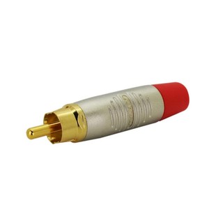 Neutrik副廠REAN RF2C Finger Groove鍍鎳外殼鍍金RCA Phone Plug接頭紅、黑尾套