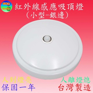 CY-501EV 15W紅外線感應吸頂燈(小型-銀邊-臺灣製)【滿2000元以上送一顆LED燈泡】
