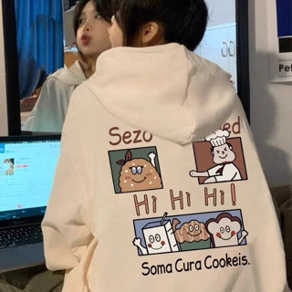 臺灣出貨 女生衣服 帽T連帽衛衣美式 大學T男女生同款韓版大呎碼 oversize 刷毛 長袖上衣M0010A1-2