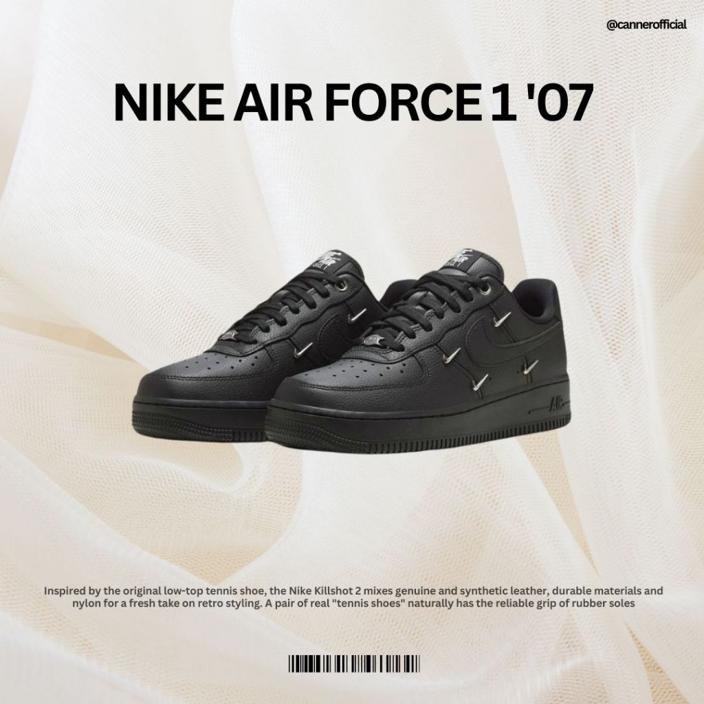 Nike Wmns Air Force 1 07 LX 女鞋 黑 金屬小勾 休閒鞋 HQ1180-001